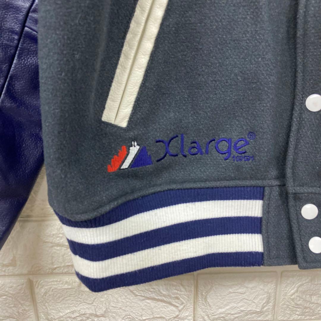 良品 X-LARGE 牛革　MLB スタジャン　アワードジャケット　M HUF