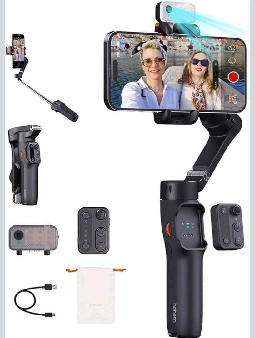 【美品】hohem iSteady V3 スマホジンバル AI追跡 撮影用ライト