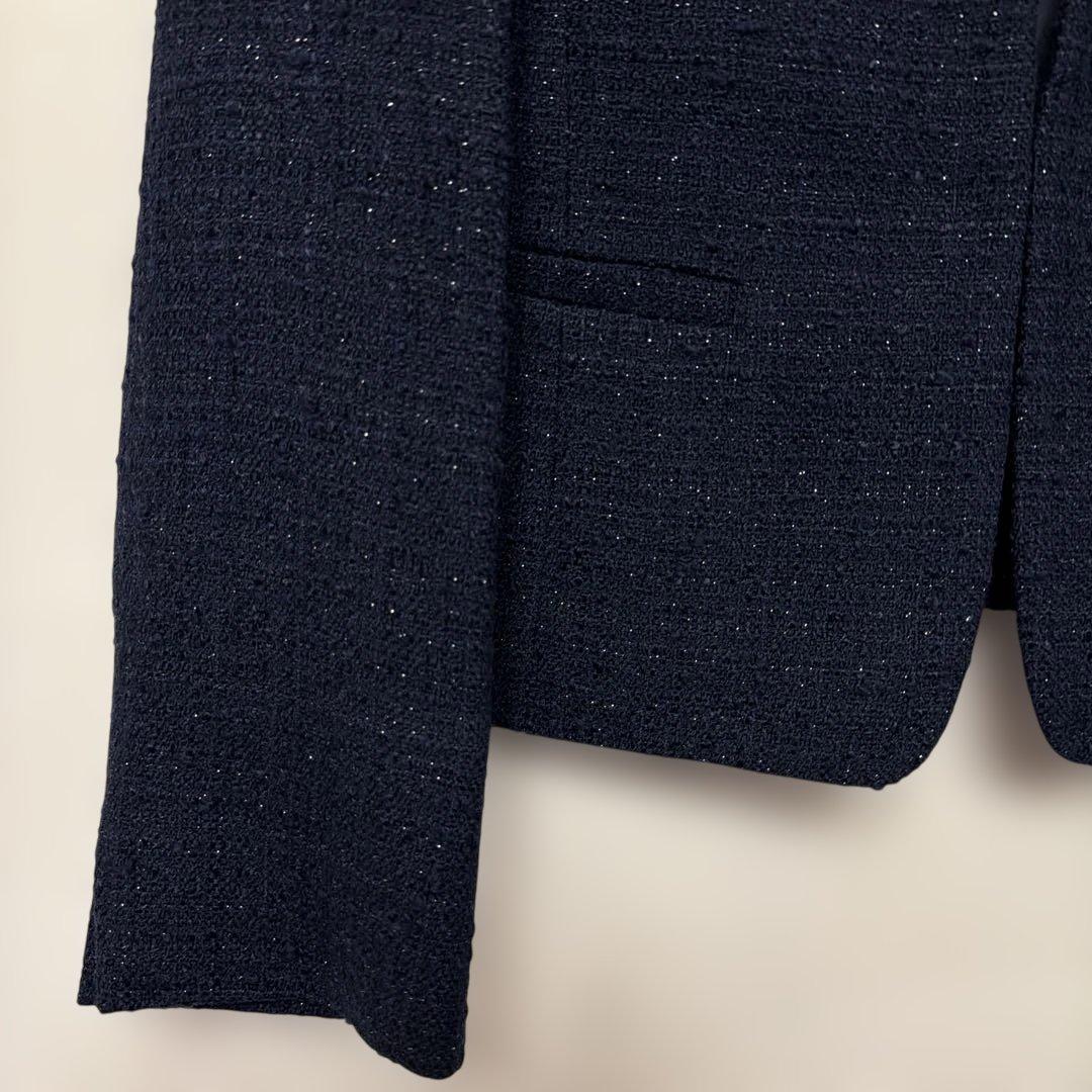 ☆UNTITLED☆ネイビー×ラメ☆ノーカラージャケット☆サイズ3☆新品未使用☆