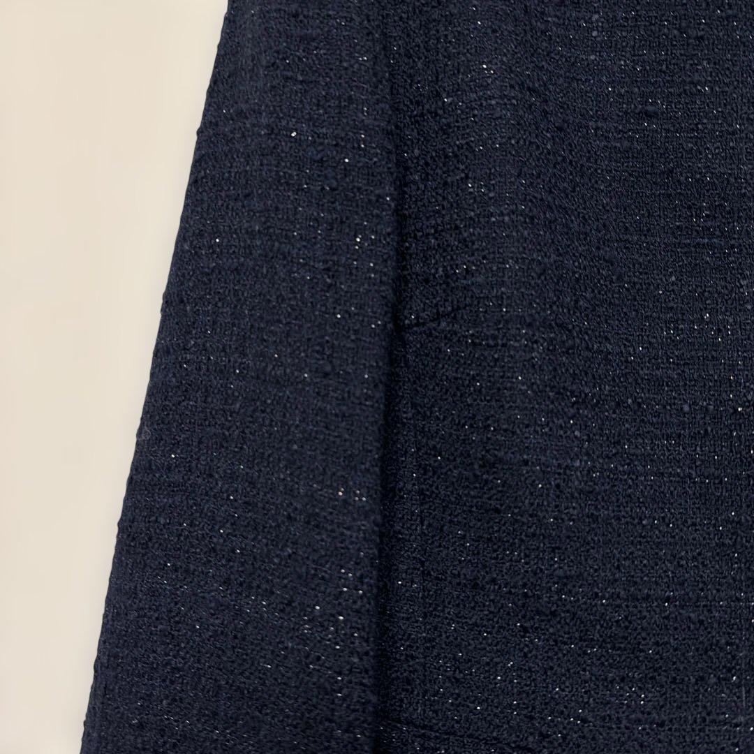 ☆UNTITLED☆ネイビー×ラメ☆ノーカラージャケット☆サイズ3☆新品未使用☆