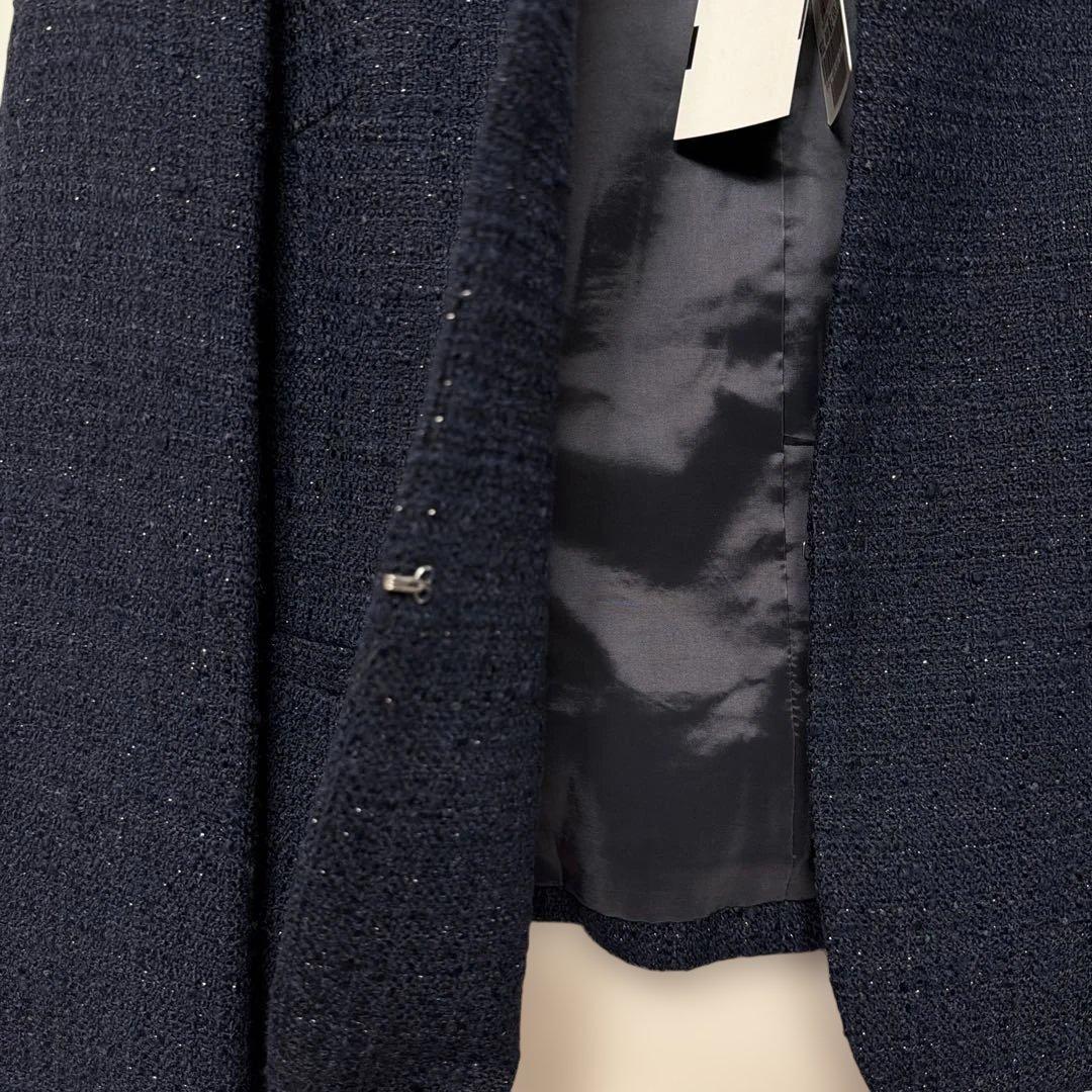 ☆UNTITLED☆ネイビー×ラメ☆ノーカラージャケット☆サイズ3☆新品未使用☆