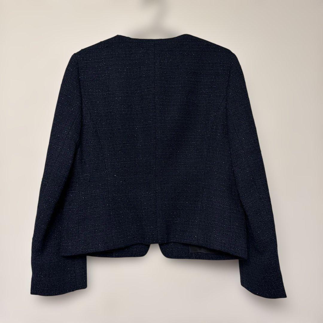 ☆UNTITLED☆ネイビー×ラメ☆ノーカラージャケット☆サイズ3☆新品未使用☆