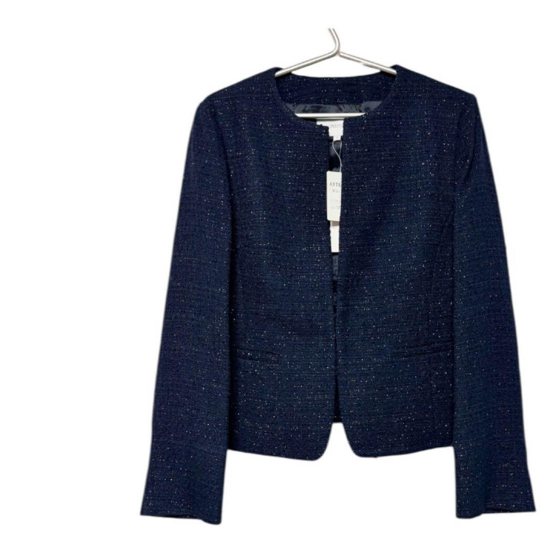 ☆UNTITLED☆ネイビー×ラメ☆ノーカラージャケット☆サイズ3☆新品未使用☆