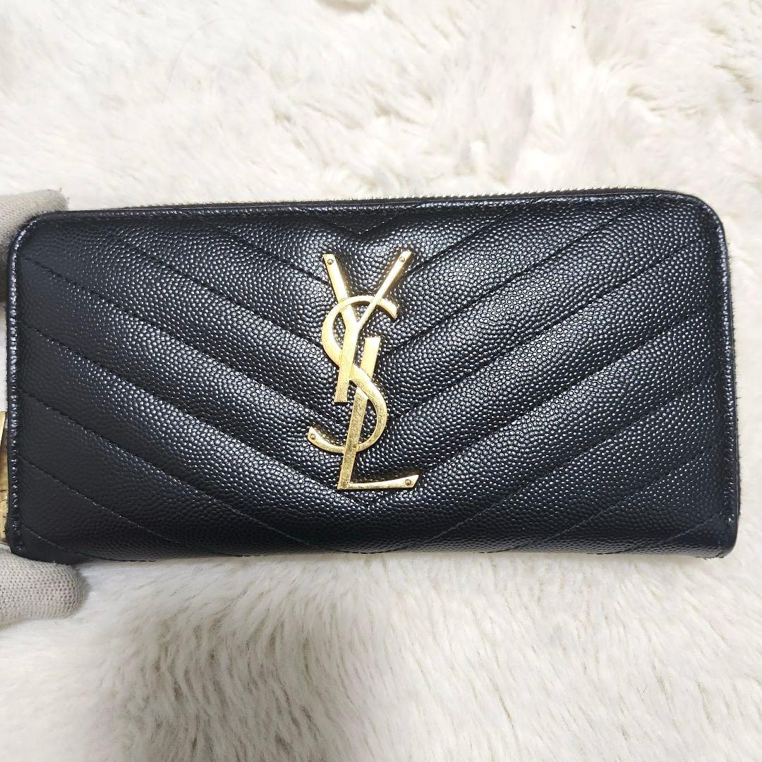 ✨極美品　付属品完備✨サンローラン　長財布　ラウンド　カサンドラ　キャビアスキン