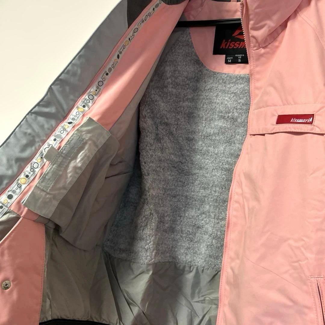 kissmark スノボウェア レディース M 上下セット ピンク× グレー