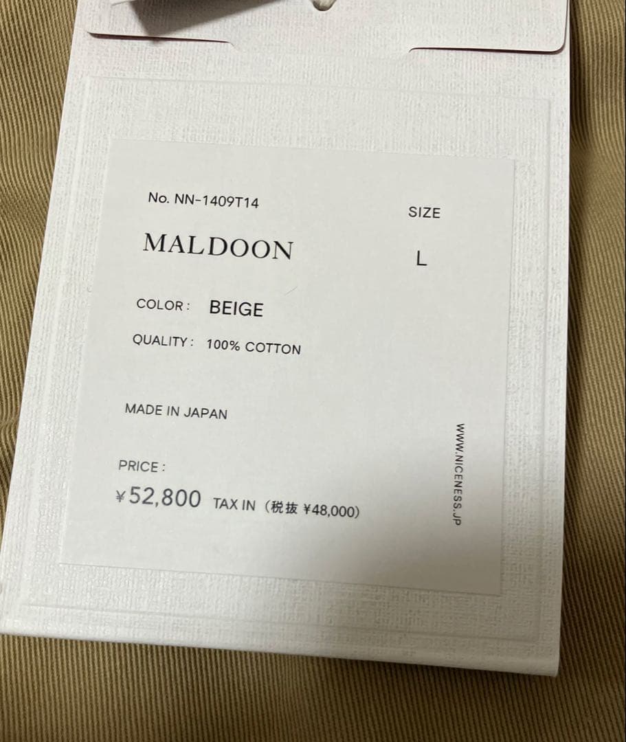 【NICENESS】MALDOON /チノパン Lサイズ/日本製