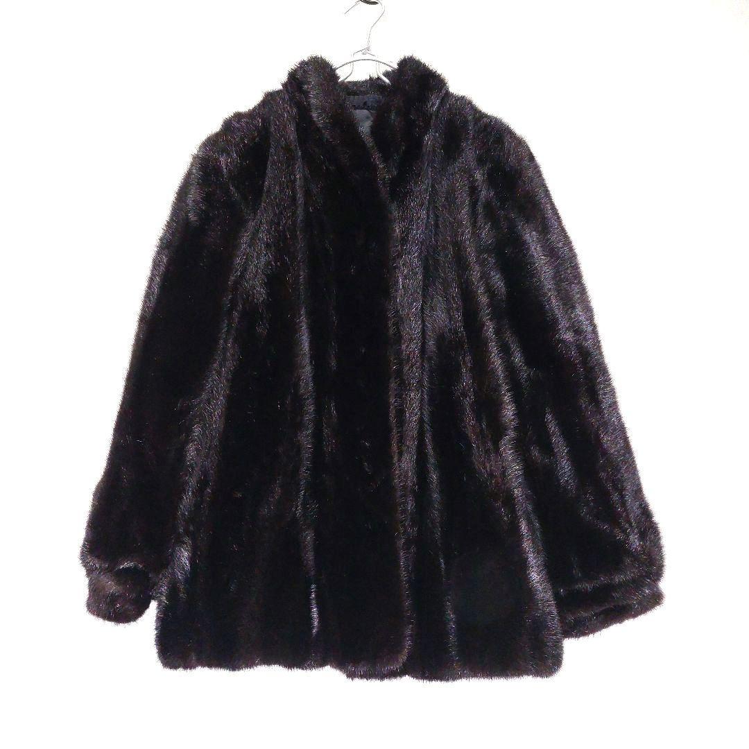 15号 ミンクファーコート SAFURON ブラック 上質毛皮 極上の肌触り