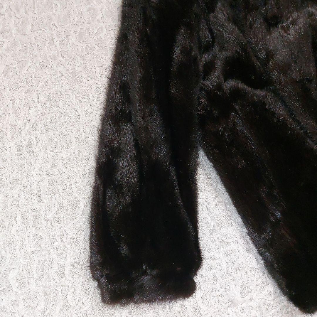 15号 ミンクファーコート SAFURON ブラック 上質毛皮 極上の肌触り