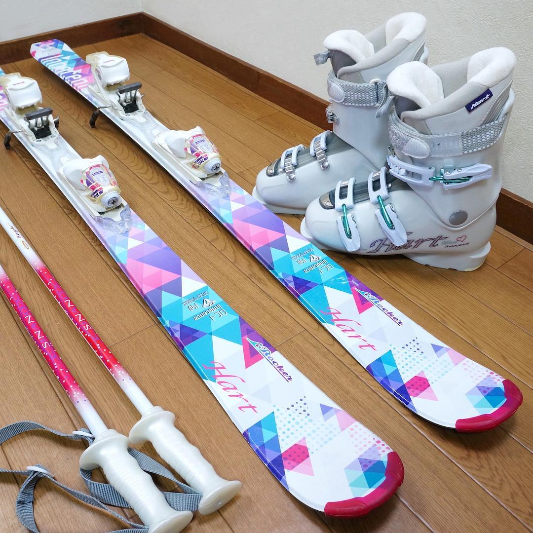 メンテ済 140cm 靴24cm HART レディース スキーセット