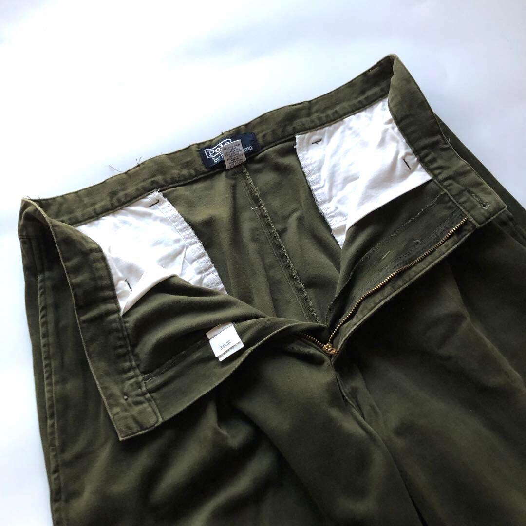 ★ヴィンテージ★ラルフローレン チノパン カーキ ポロチノ 34×32