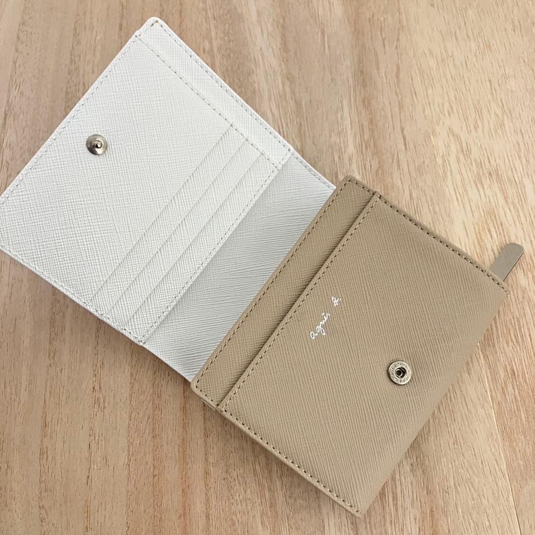 極美品✨agnes b. ✨YW11-01✨レディース ✨二つ折り財布✨ベージュ