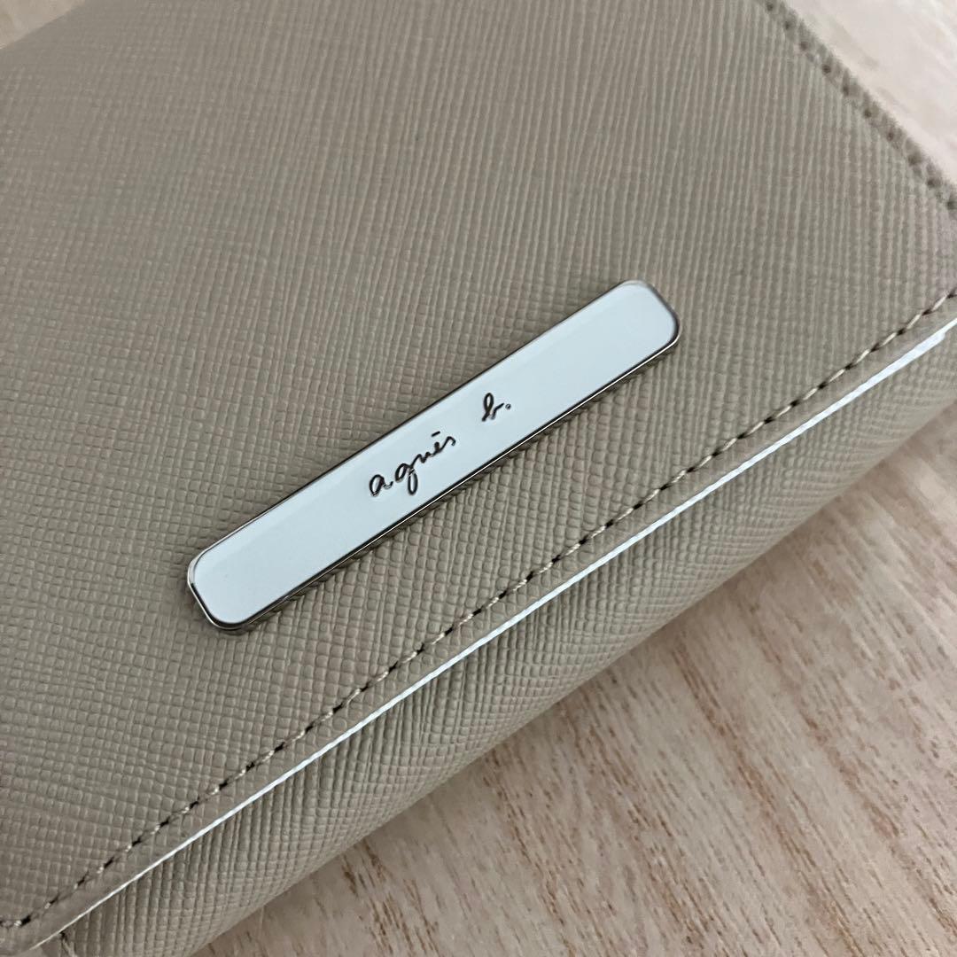 極美品✨agnes b. ✨YW11-01✨レディース ✨二つ折り財布✨ベージュ