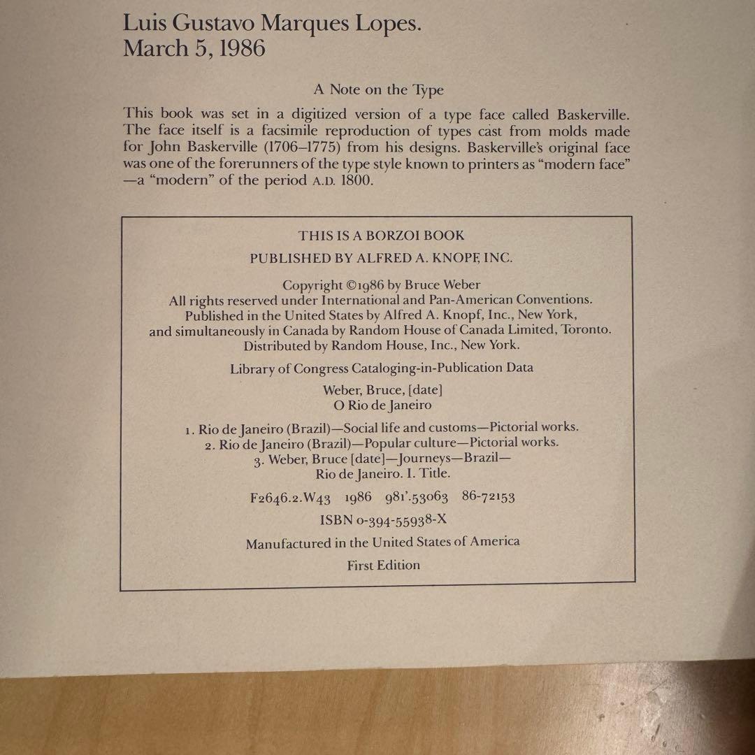 BRUCE WEBER『O RIO DE JANEIRO』写真集