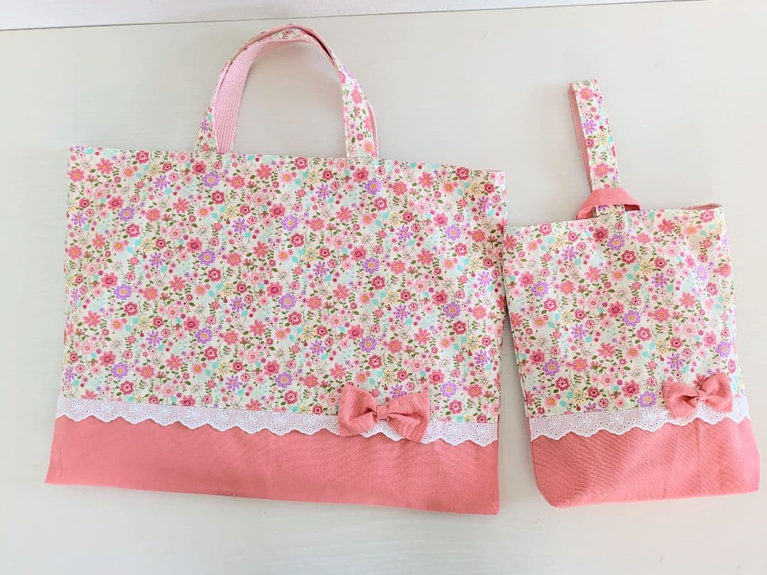 ハンドメイド　入園入学セット　レッスンバック　お着替え袋　上靴袋　お弁当袋