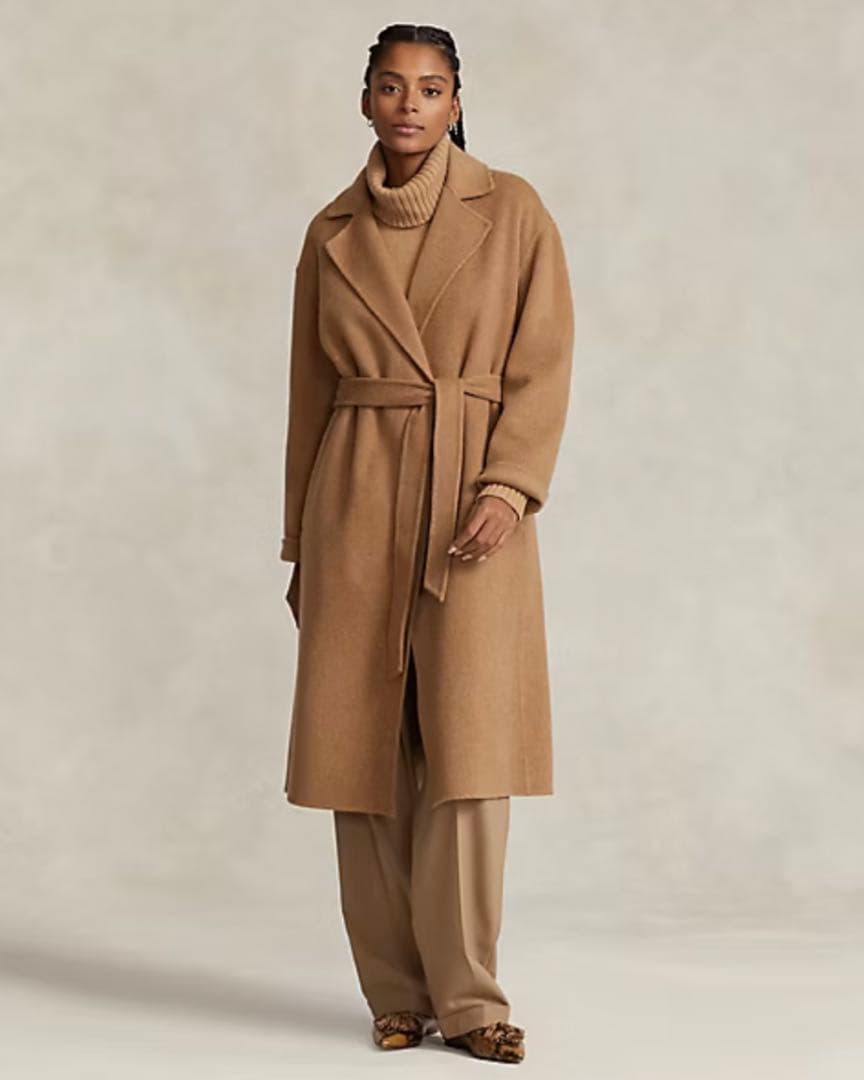 ポロラルフローレン ウールカシミヤブレンド ラップ コート