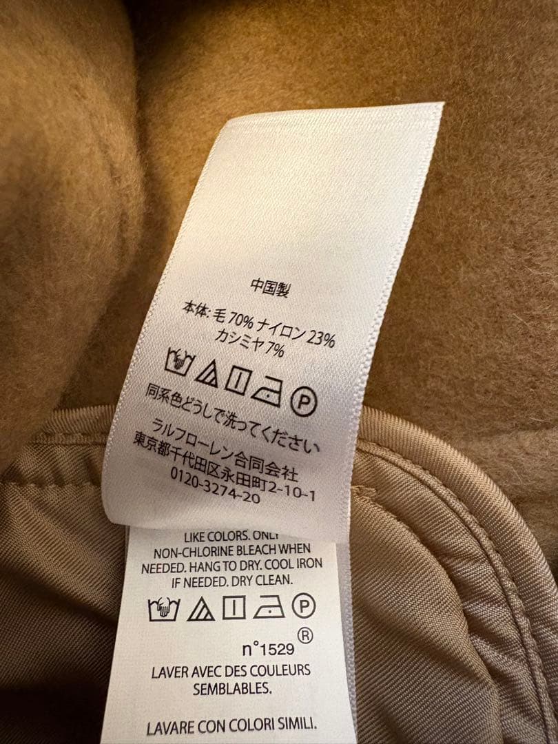 ポロラルフローレン ウールカシミヤブレンド ラップ コート