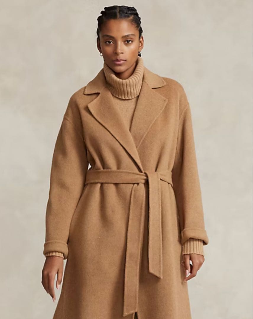 ポロラルフローレン ウールカシミヤブレンド ラップ コート