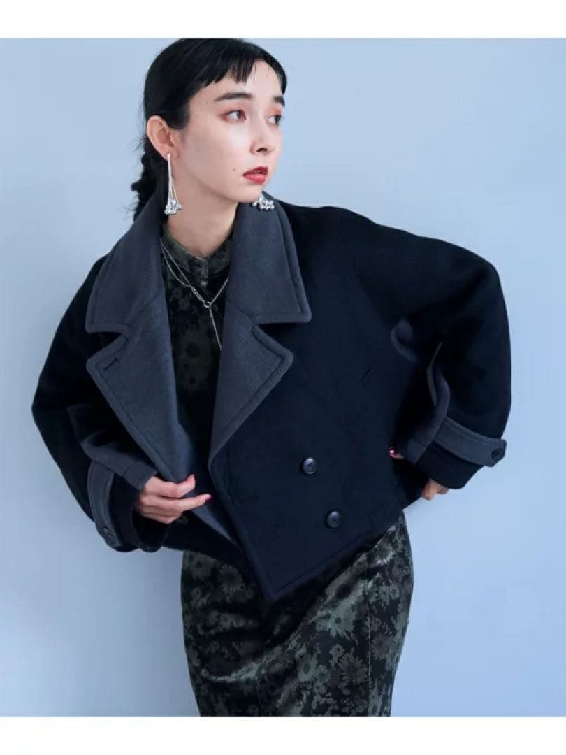 新品　美品　HARE ハレ　 バイカラーPコート　アウター