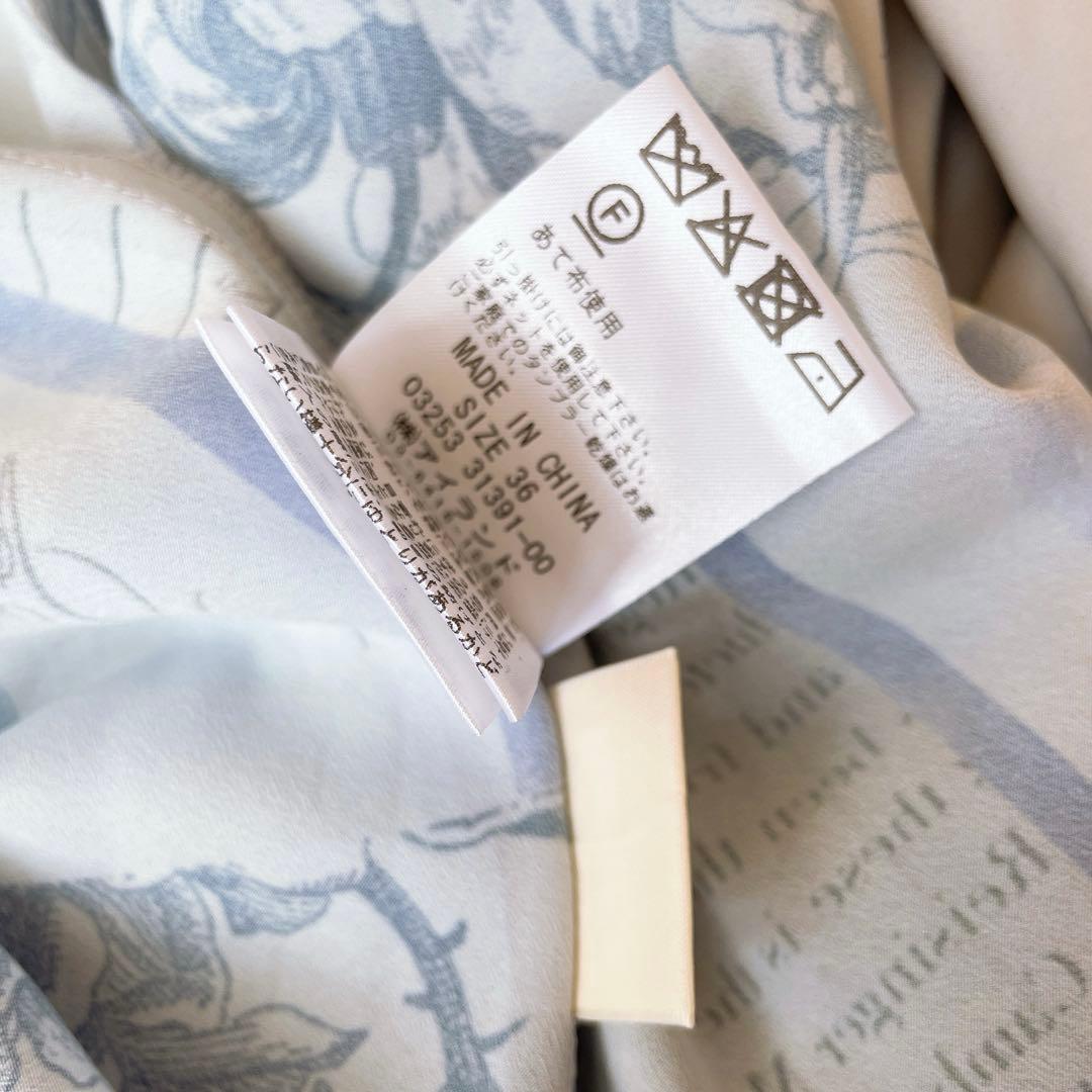 グレースコンチネンタル　ロゴフラワ－プリントボウタイワンピース　ダイアグラム