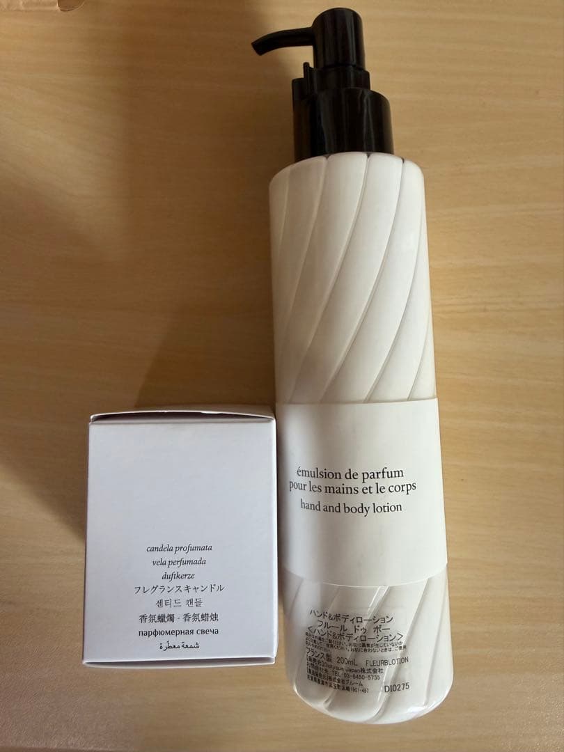 diptyque「フルールドゥポー」ローション キャンドル BAIES