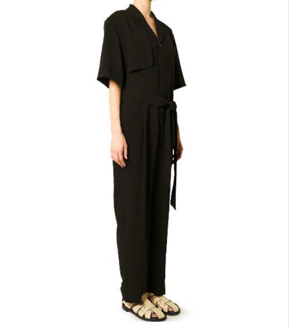 LE CIEL BLUE ジョーゼットオープンカラージャンプスーツほぼ未使用]