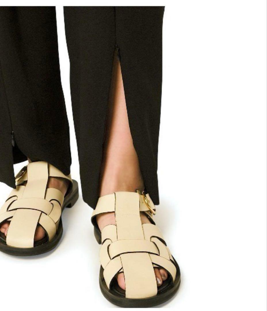 LE CIEL BLUE ジョーゼットオープンカラージャンプスーツほぼ未使用]