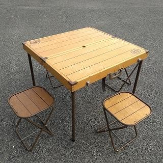 LOGOS　木製　キャンピング　テーブル　チェア