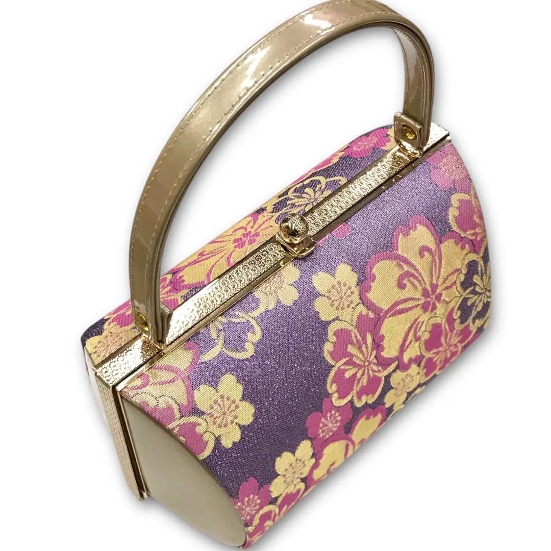 リ*山様 ☆新品未使用☆ 草履 バッグ 振袖用 袴用 藤色 金 ピンク 帯地 フ