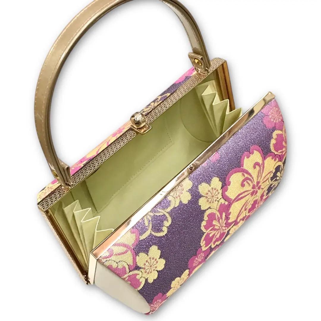 リ*山様 ☆新品未使用☆ 草履 バッグ 振袖用 袴用 藤色 金 ピンク 帯地 フ