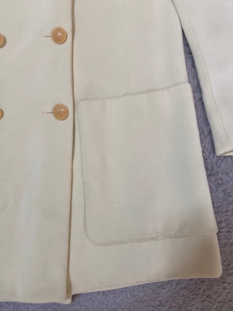 HERMES エルメス　クリーム色 ダブルブレストジャケット 36 中古