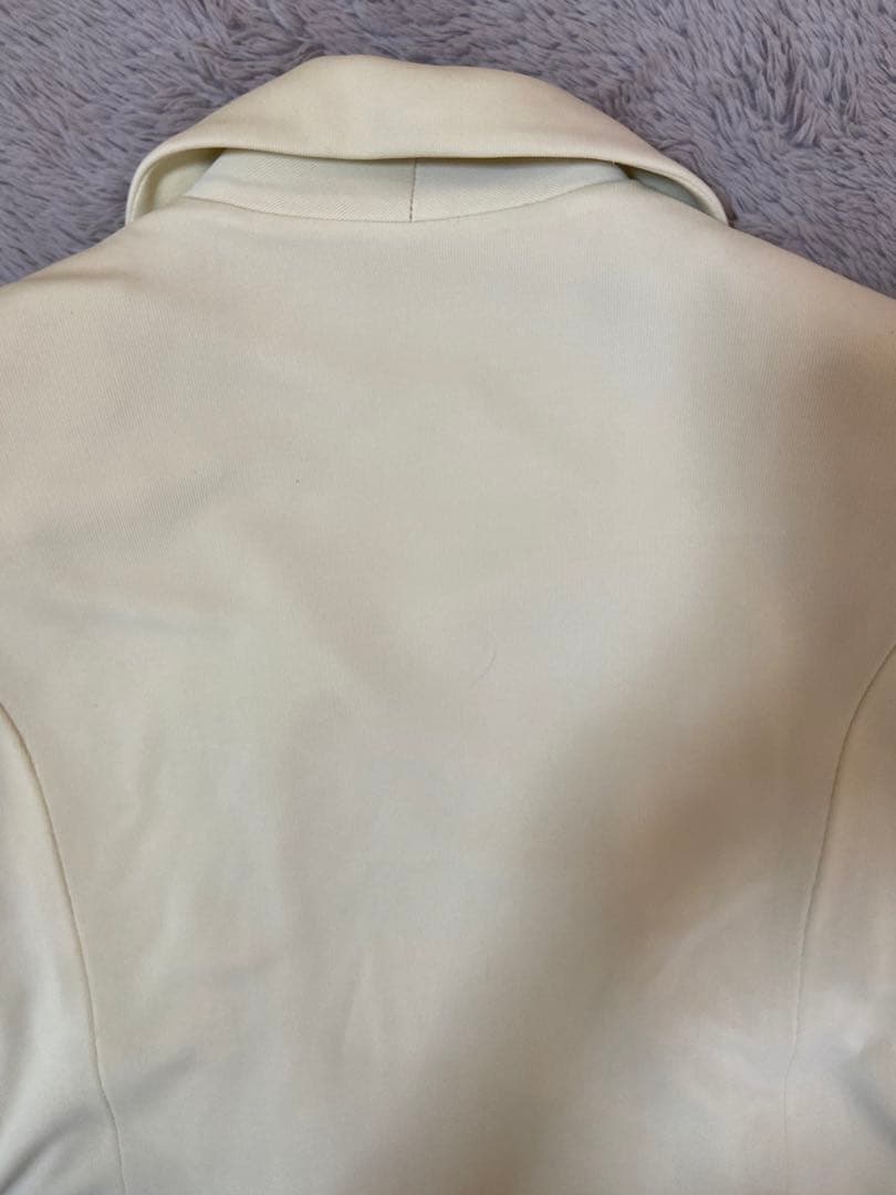 HERMES エルメス　クリーム色 ダブルブレストジャケット 36 中古