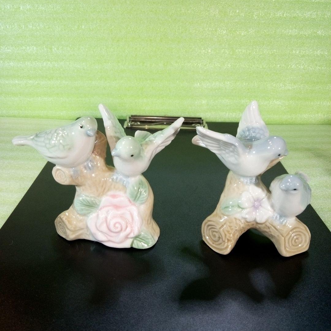 ニャオ　鳩と思われる置物3個とカエルの置物1個　4個セット