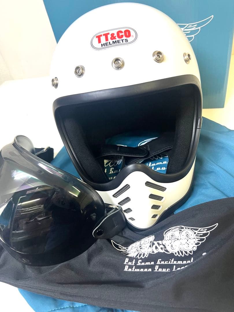 TT&CO モトモト3 SG／DOT スモールフルフェイス　純正専用ゴーグル付