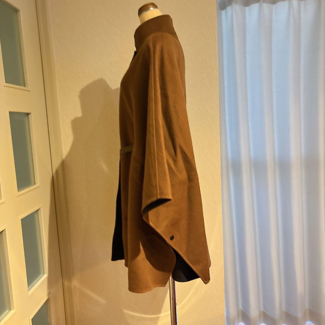 ゆ*ん様 美品 ロロピアーナ カシミヤ ザルツブルグ レザー ケープコート ブラ