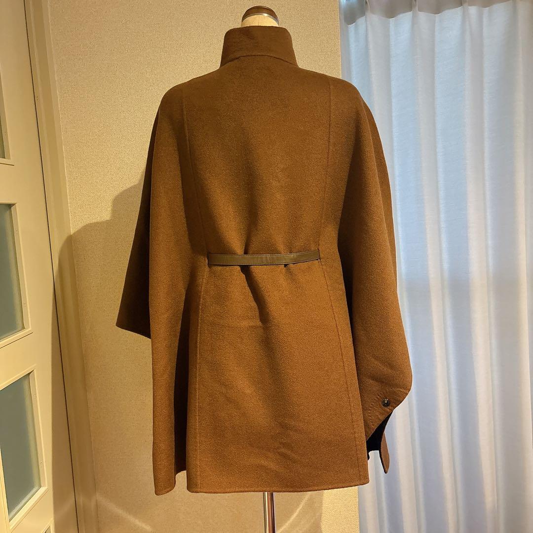 ゆ*ん様 美品 ロロピアーナ カシミヤ ザルツブルグ レザー ケープコート ブラ