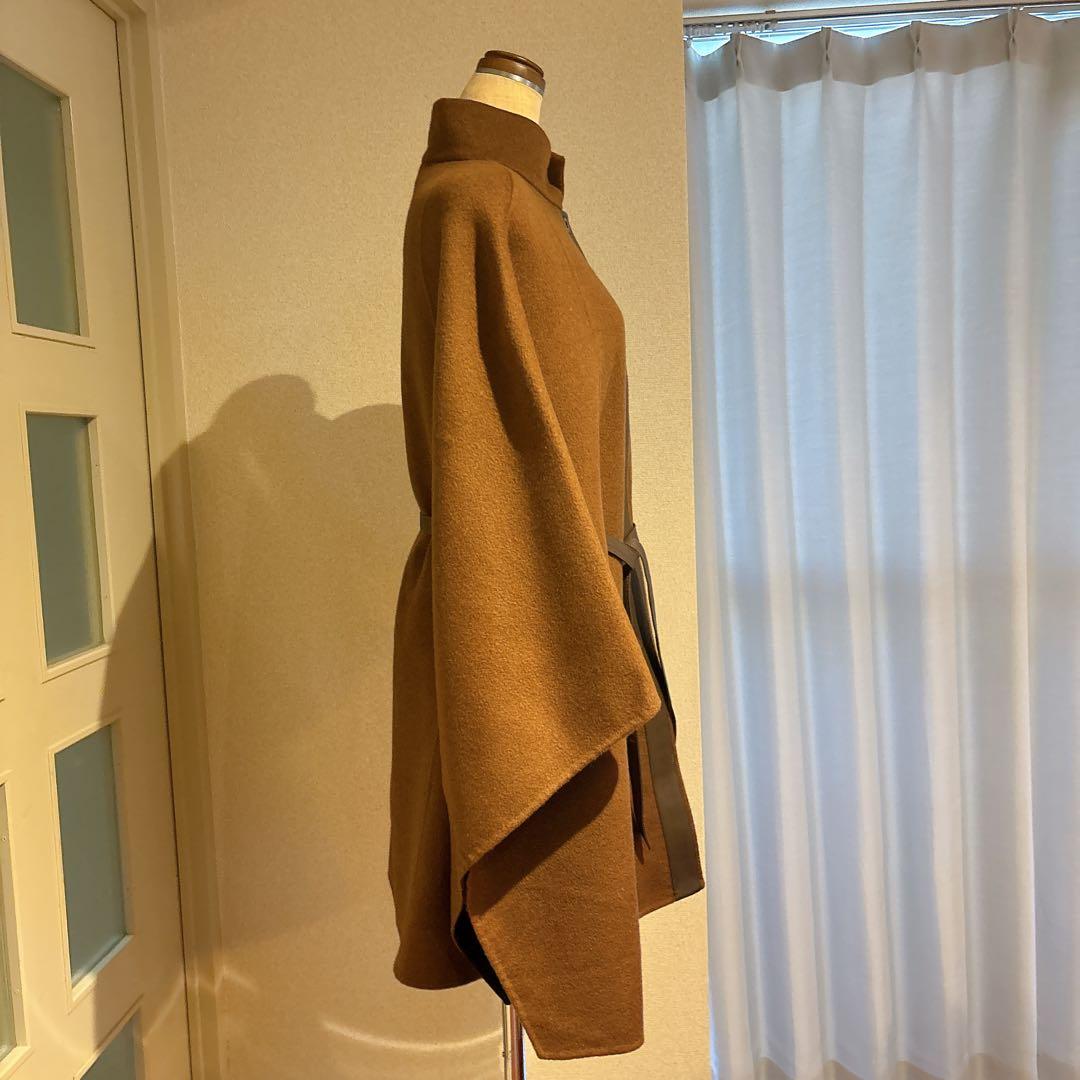 ゆ*ん様 美品 ロロピアーナ カシミヤ ザルツブルグ レザー ケープコート ブラ