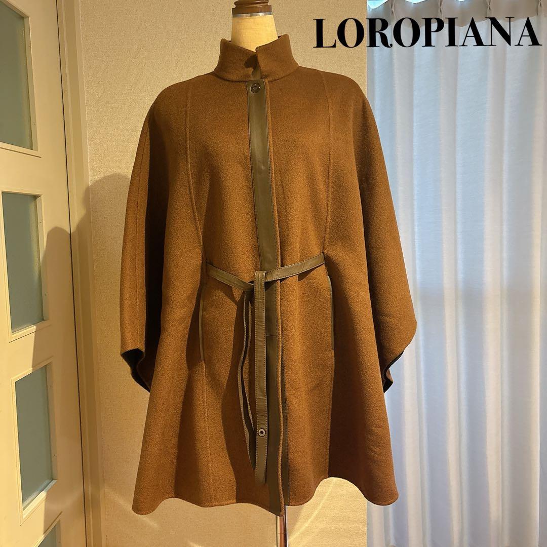 ゆ*ん様 美品 ロロピアーナ カシミヤ ザルツブルグ レザー ケープコート ブラ