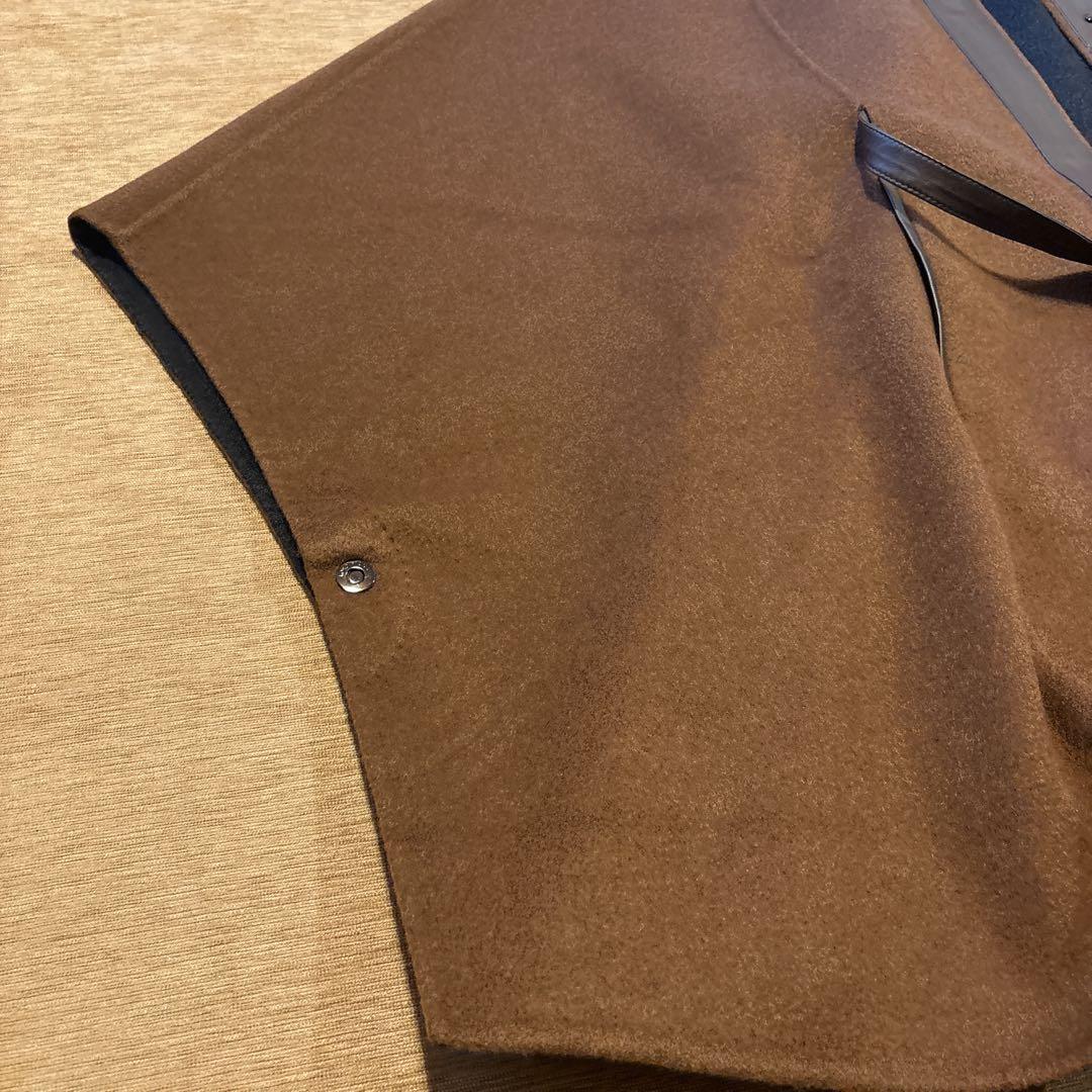 ゆ*ん様 美品 ロロピアーナ カシミヤ ザルツブルグ レザー ケープコート ブラ