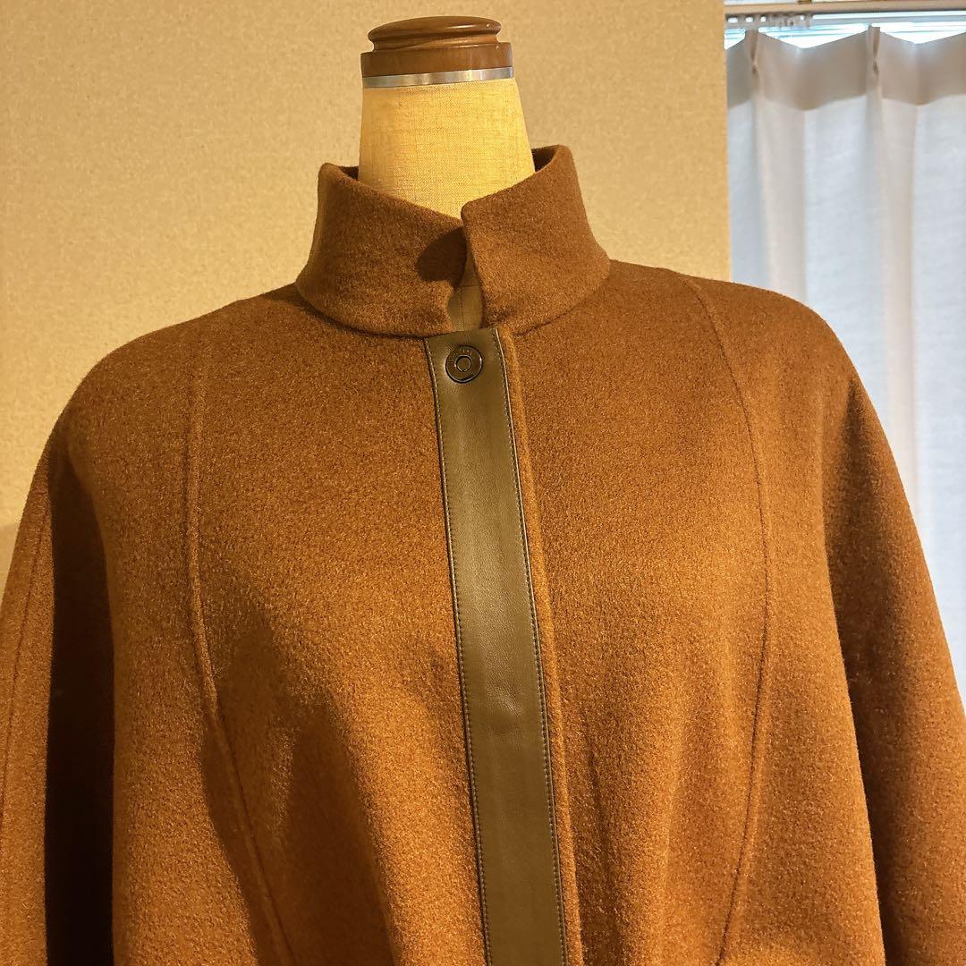 ゆ*ん様 美品 ロロピアーナ カシミヤ ザルツブルグ レザー ケープコート ブラ