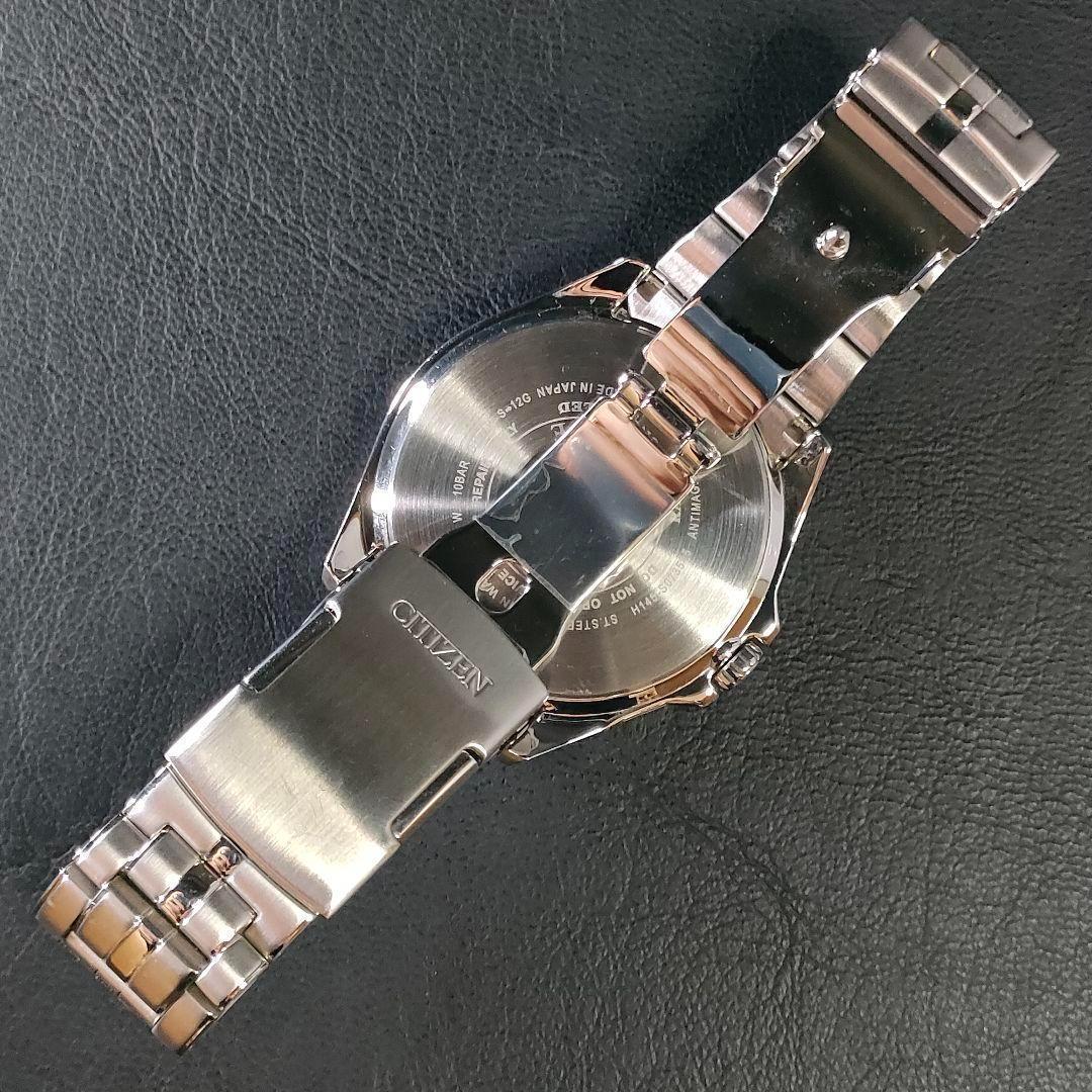 極美品　CITIZEN　シチズン　H145　ブラック　シルバー　ソーラー　メンズ