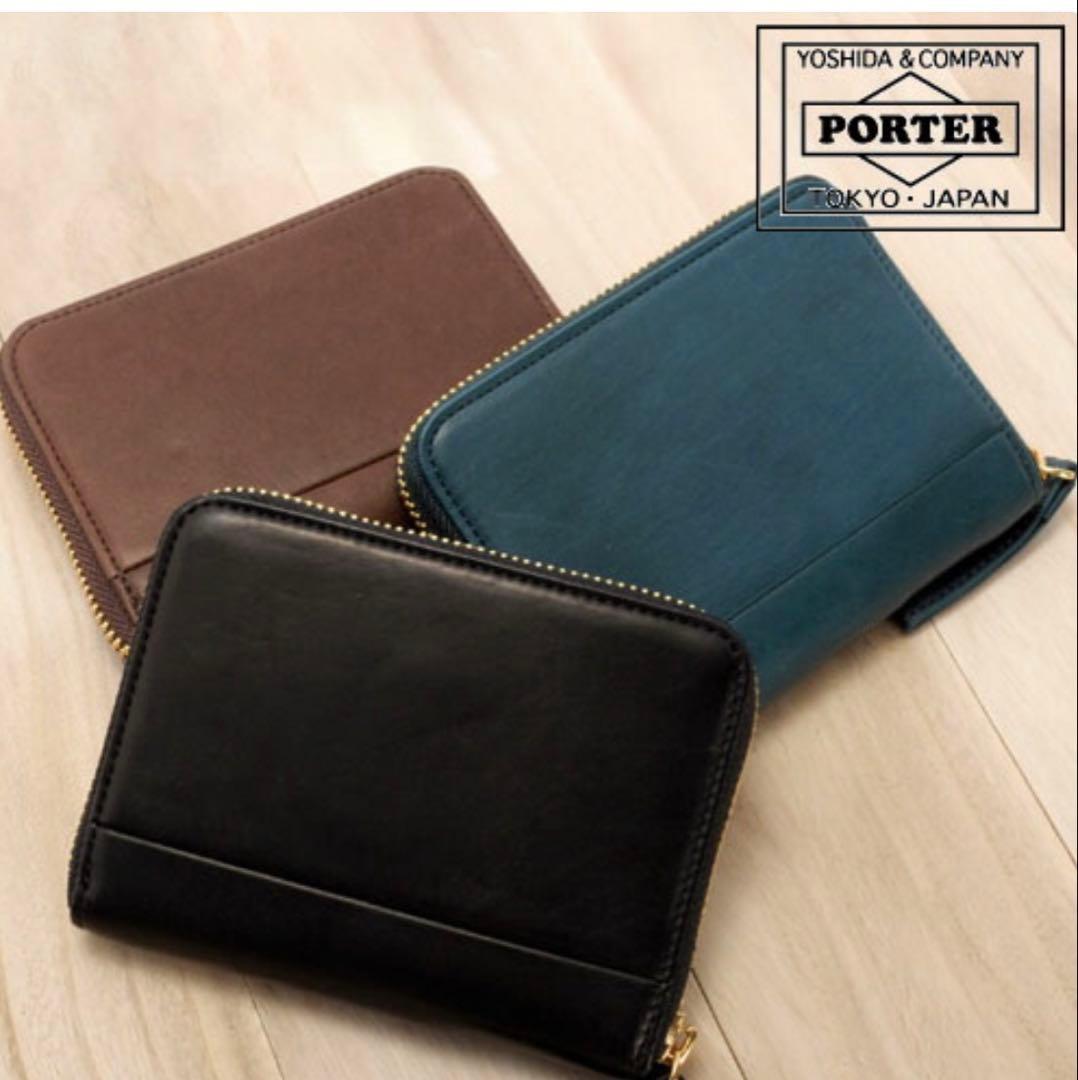 【新品】PORTER WISE ポーター 二つ折り財布 ブラック馬革 吉田カバン