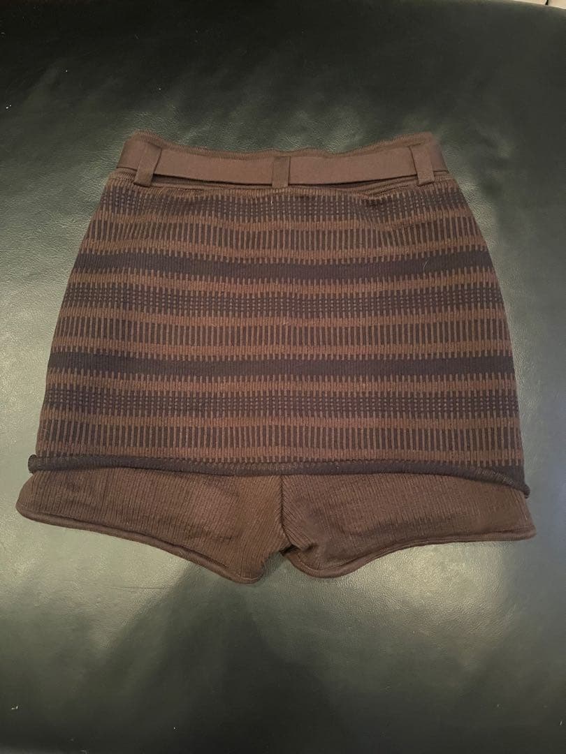 FUMIKA UCHIDA ブラウン ストライプ ショートパンツ