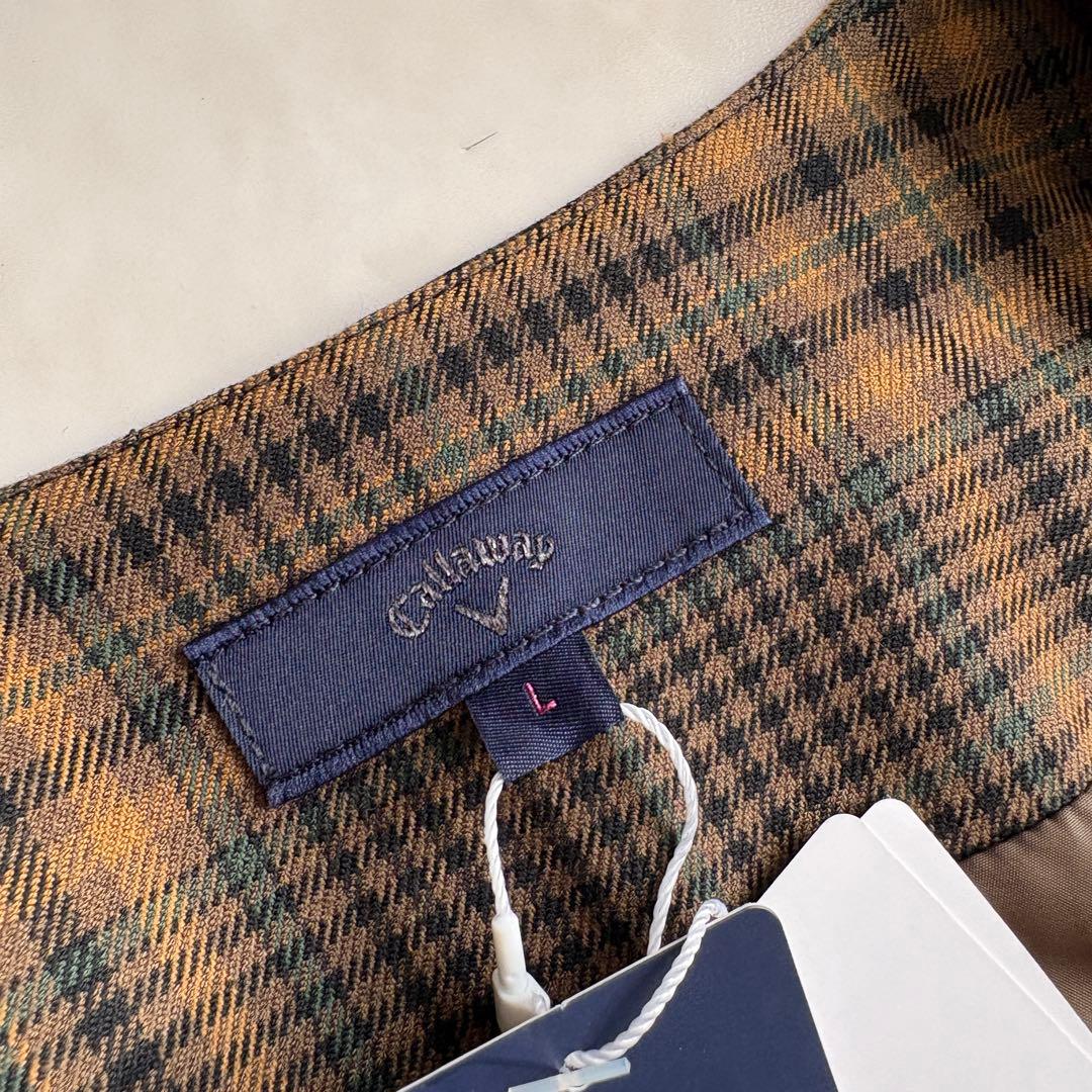 新品タグ付✨キャロウェイ チェック柄ベスト 茶系 L きれいめ ゴルフ