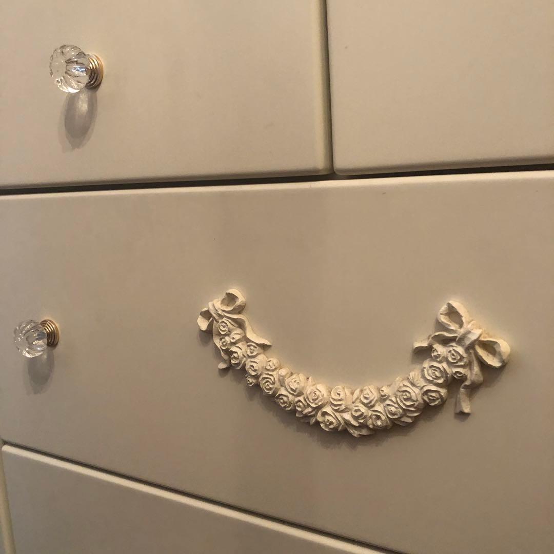 Celesta 80 Low chest ホワイト 5段チェスト