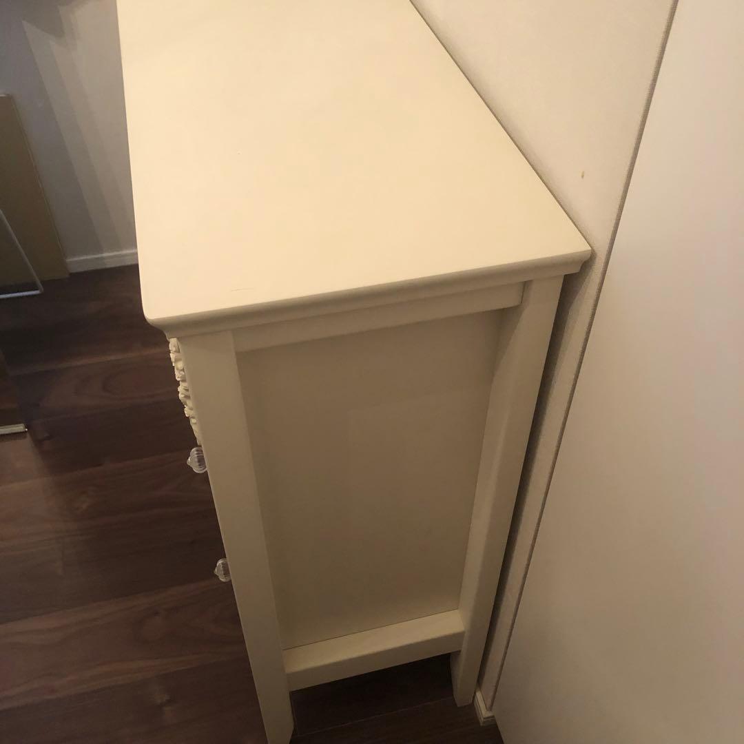 Celesta 80 Low chest ホワイト 5段チェスト