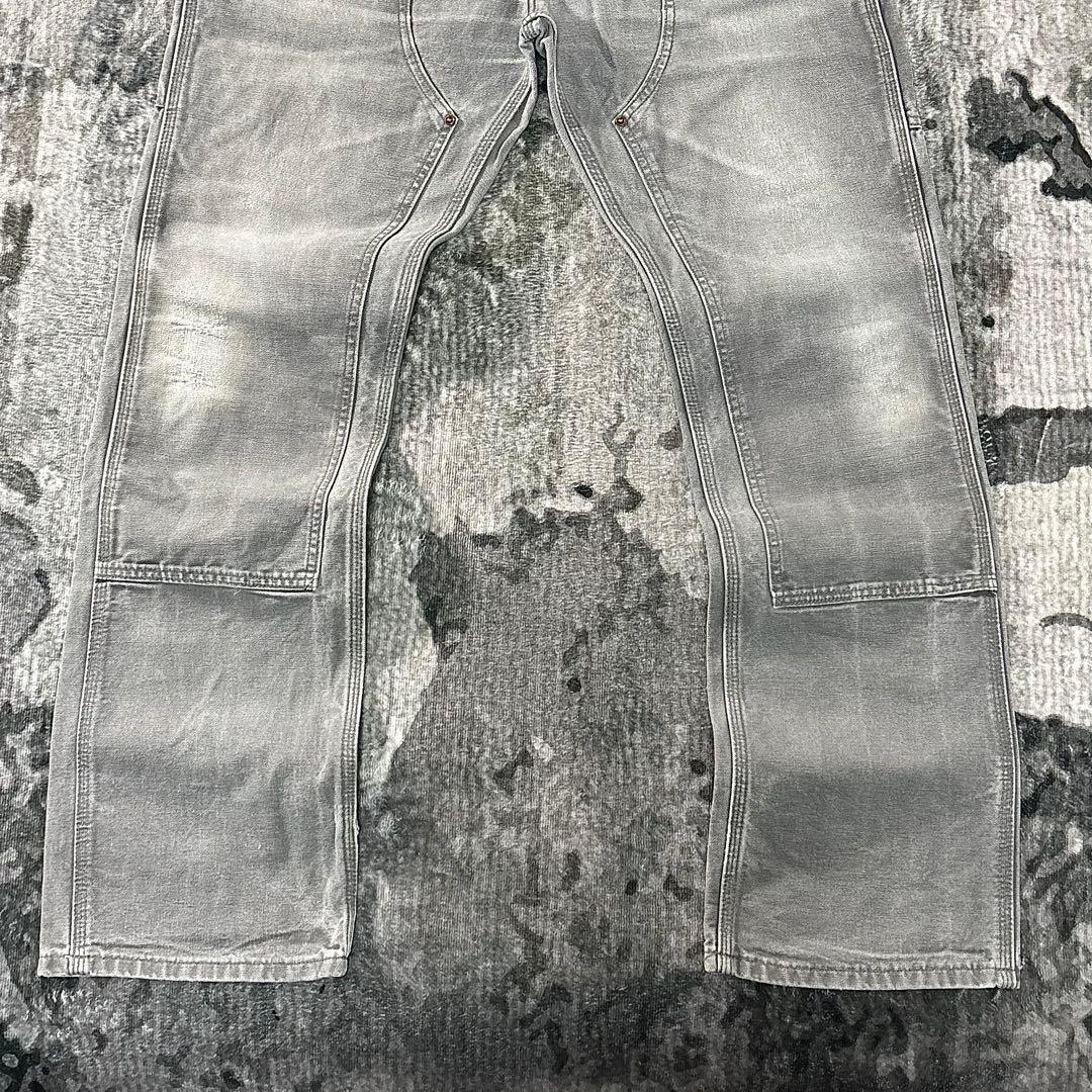 極上フェード 34×36 Carhartt 灰 金ボタン 一点物 ゆる履き