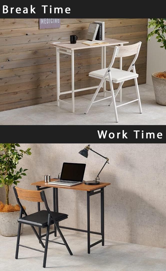 DJ.KO様【未開封品】萩原 折りたたみデスクチェアセット LDC-4778BR