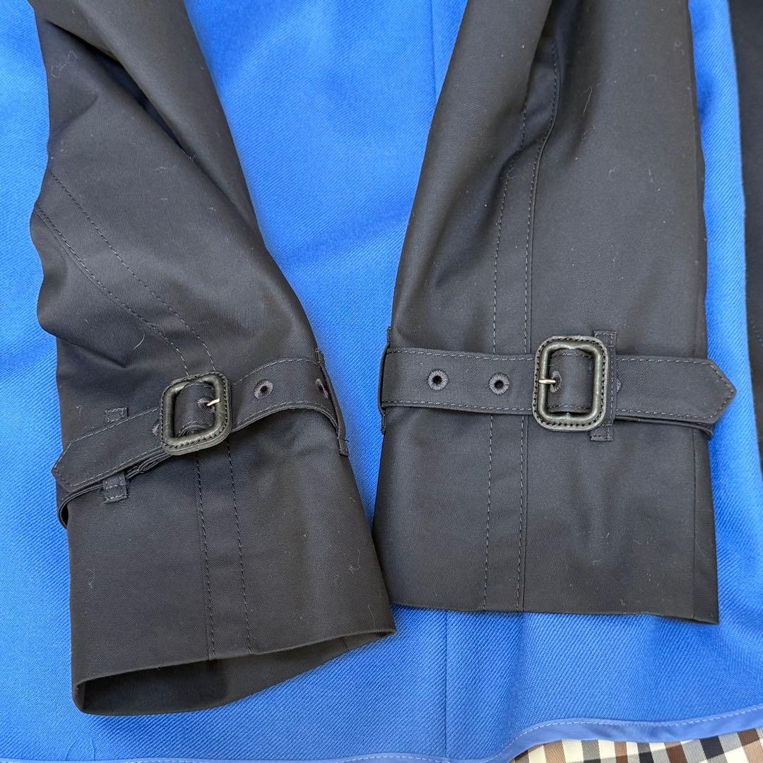 美品アクアスキュータム　ベーシックトレンチコート　 MAXI丈　ネイビー　紺