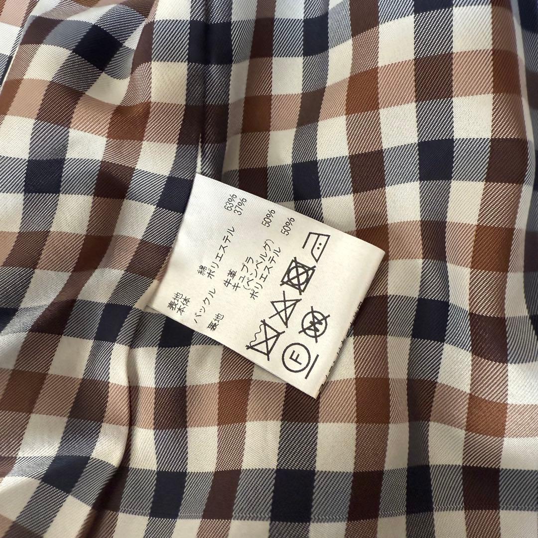 美品アクアスキュータム　ベーシックトレンチコート　 MAXI丈　ネイビー　紺