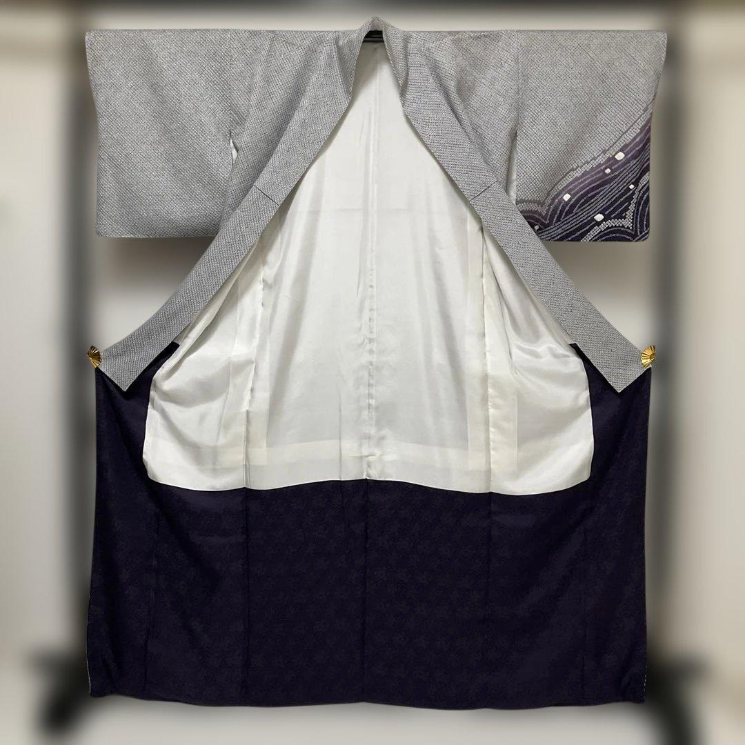 かつどん　No.2870 正絹総絞り幾何学波柄訪問着　美品